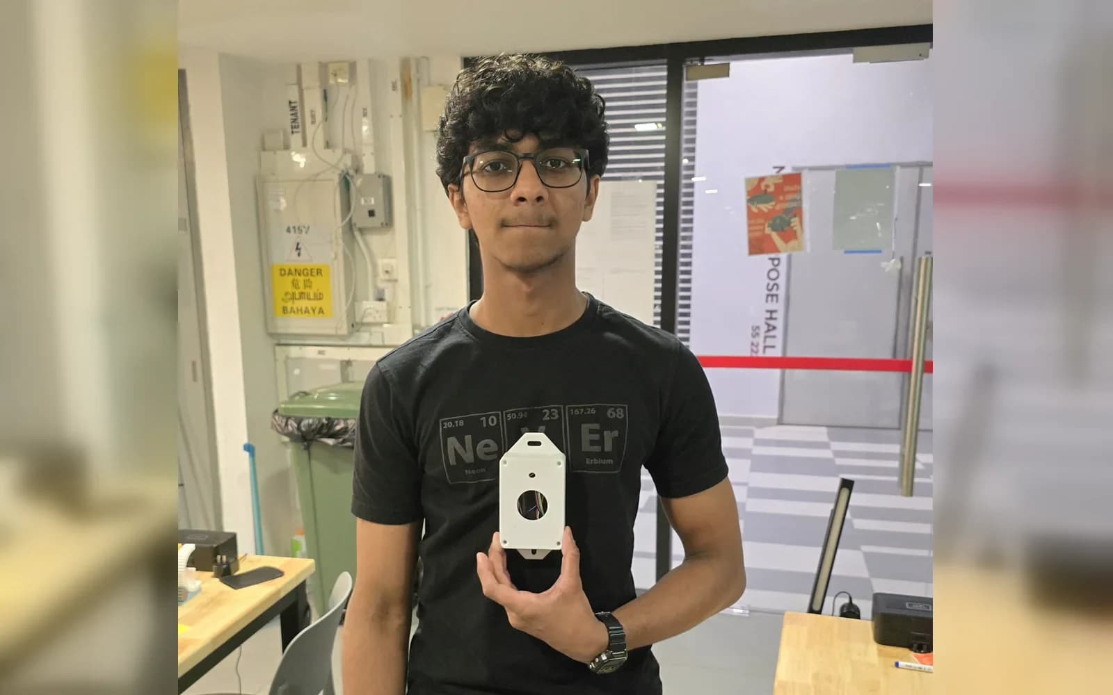 Abhishek holding the finished Yoda hardware companion