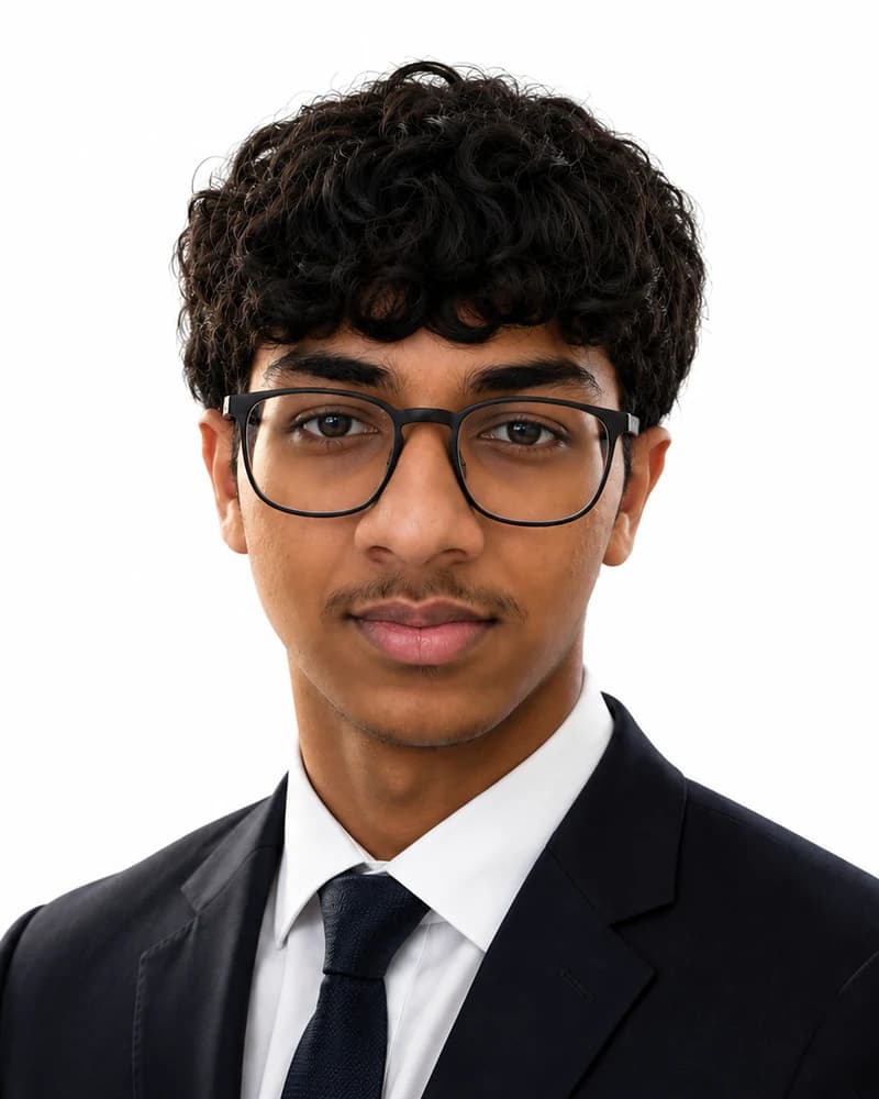 Abhishek Vulla in a suit